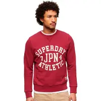 Superdry para homem. M2013965A Camisola com estampado Borgonha atlética (S), Casual, Algodão