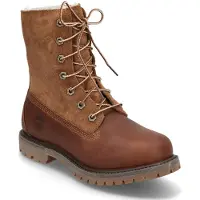 Timberland para mulher. TB18328R2421 Botins em pele com parte superior enrolada e forro castanho quente (40 W), Couro, Marrom, Plano, Cordão