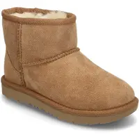 Ugg unisex para criança. 1017715T Classic Mini II Leather Ankle Boots castanho (30), Couro, Marrom, Plano, Nenhum, Casual, Homewear, moda in