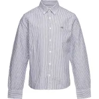 Gant unisex para criança. 930478 Camisa Oxford às riscas azuis (9/10años= 134/140cm), Azul, Casual, Algodão, Manga comprida, moda infantil