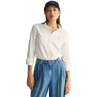 Gant para mulher. 4300141 Camisa Oxford Slim Fit elástica branca (34), Branco, Algodão, Clássico, Manga comprida