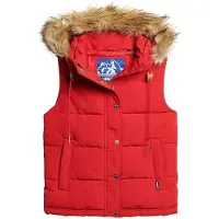 Superdry para mulher. W5011551A Colete acolchoado de pele sintética Everest vermelho (M), Casual, Poliéster