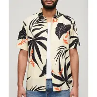 Superdry para homem. M4010353A Camisa havaiana bege (L), Casual, Algodão, Manga curta