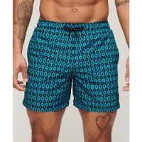 Superdry para homem. M3010231A Fato de banho estampado em material reciclado azul (S), Beachwear, Polister Reciclado, Sustentável