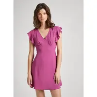 Pepe Jeans para mulher. PL953522 Vestido Camila cor-de-rosa (XL), Casual, Viscoso, Manga curta, Sustentável