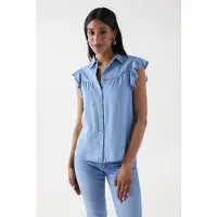 Salsa Jeans Blusa Sem Mangas Ruffle-sleeve Light