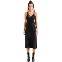 Armani Exchange para mulher. 8NYA59YNZ5Z1200 Vestido midi preto (XXS), Casual, Poliéster, Sem mangas / correias