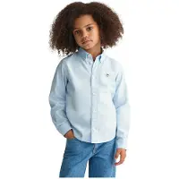 Gant unisex para criança. 830423 Camisa Oxford Shield para crianças azul (7/8años= 122/128cm), Casual, Algodão, Clássico, Manga comprida, Al