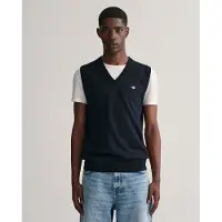 Gant para homem. 8030560 Colete clássico de algodão azul-marinho (XXL), Casual, Sem mangas / correias