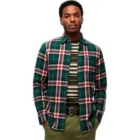 Superdry para homem. M4010727A Camisa verde lenhador (S), Casual, Algodão, Manga comprida