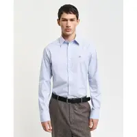 Gant para homem. 3240171 Camisa Slim Fit Poplin Stretch Poplin azul (S), Casual, Algodão, Manga comprida