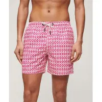Superdry para homem. M3010231A Fato de banho estampado feito de material reciclado cor-de-rosa (XL), Beachwear, Sustentável, Poliéster recic