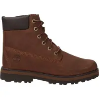 Timberland unisex para criança. TB0A279Q3581 Botas de couro com atacadores Courma Kid castanho (35), Marrom, Plano, Cordão, Velcro, Casual,