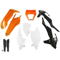Ufo Kit De Plásticos Ktm Exc/exc-f 2017-2019 With Headlight Ktkit523f-999w Fork Protectors &