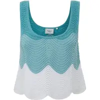 Pepe Jeans para mulher. PL702151 Top Galea azul (S), Casual, Algodão, Sem mangas / correias