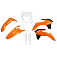 Ufo Kit De Plásticos Ktm Exc/exc-f 2014-2016 With Headlight Ktkit524f-999 Fork Protectors &