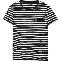 Desigual , Camiseta listrada com coração, AlgodÃO, Branco, XS