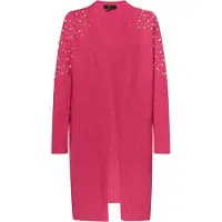 Faina Casaco de malha rosa / branco pérola