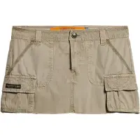 Superdry para mulher. W7210305A Saia Utility Parachute taupe (M), Casual, Algodão
