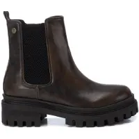 Xti para mulher. 14300402-BRONCE Botins 143004 castanhos (41), Marrom, 8 a 10cm, Cordão, Zíper, Casual