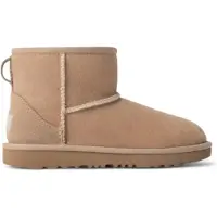 Ugg para menina. 1017715K Botins Classic Mini II em pele bege (35), Couro, Plano, Nenhum, Casual, moda infantil
