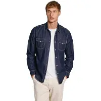 Pepe Jeans para homem. PM308586BC3 Camisa de ganga de corte regular azul (XXL), Casual, Algodão, Denim, Manga comprida, Sustentável