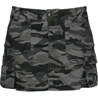 Superdry para mulher. W7210305A Saia Utility Parachute cinzenta (XL), Casual, Cinza, Camuflagem, Algodão