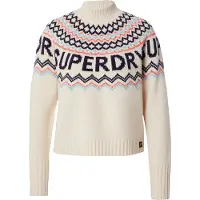 Superdry para mulher. W6110555A Camisola bege Fairisle (XS), Casual, Acrílico