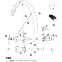 Mavic Raios Traseiros Direitos Crossmax Pro Carbon 27.5 2017-18 12 Unidades