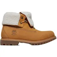 Timberland para mulher. TB18329R2311 Autênticas botas de couro impermeáveis castanhas (37.5 W), Marrom, Plano, 1 a 3cm, Casual, Amarelo