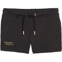 Superdry para mulher. W7110427A Calções com logótipo essencial preto (M), Casual, Algodão