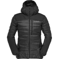 Norrøna - Casacos acolchoados ski mulher - Falketind Down750 Zip Hood W Caviar Black para Mulher - Tamanho S - Preto
