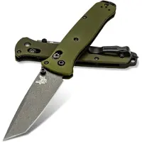 Benchmade Navalha Bailout CPM M4 Tungsten Gray Cerakote, woodland green aluminum