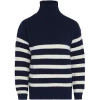 BLONDA Pullover azul escuro / branco lã