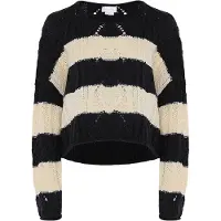 BLONDA Pullover preto / branco lã