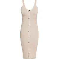 NAEMI Vestido de malha bege claro