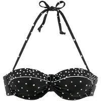 LASCANA Top de biquíni preto / branco
