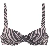 LASCANA Top de biquíni preto / branco