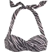 LASCANA Top de biquíni taupe / preto