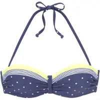 LASCANA Top de biquíni azul / amarelo / branco