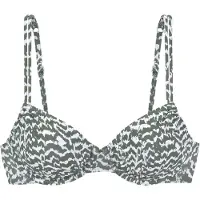 LASCANA Top de biquíni oliveira / branco