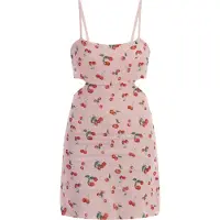 Mymo Vestido de verão verde / cor-de-rosa / vermelho / branco