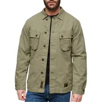 Superdry para homem. M4010729A Casaco militar verde (L), Casual, Algodão, Manga comprida