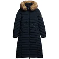 Superdry para mulher. W5011790A Casaco Fuji azul-marinho comprido (L), Casual, Polister Reciclado, Sustentável