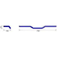 Highsider Guiador al. Superbike pl. AN1, L: 738mm 7/8 pol., acabamento preto acetinado