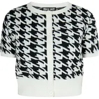 ROCKEASY Casaco de malha preto / branco
