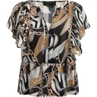 Faina Blusa castanho claro / cinzento claro / laranja claro / preto