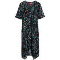 Superdry para mulher. W8011744A Vestido midi transparente com mangas curtas preto (XS), Casual, Manga curta, Polister Reciclado, Sustentável