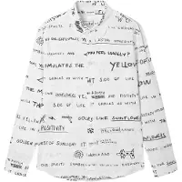 Desigual , Camisa de manga longa com lettering, AlgodÃO, Branco, XXL
