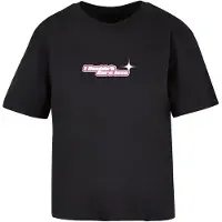 Miss Tee Camisa 'Couldn't Care Less' cinzento / eosin / preto / branco